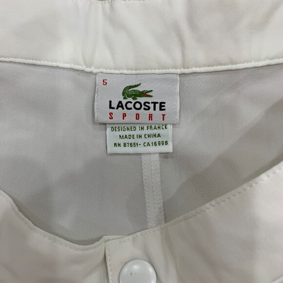 Lacoste Tennis Shorts - White - Size L (aka 5) - Picture 2 of 3